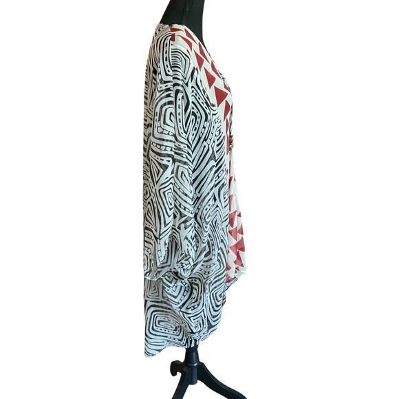 ZARA Abstract Tribal Print Kaftan Blouse Tunic Top Size M - Picture 5 of 10